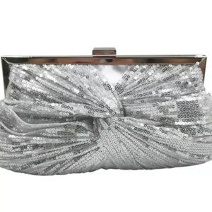 Silver Sequins  Prom Clutch